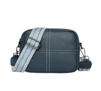 QIZLDBGF Elegant Compact Phone Crossbody Purse for Women, Genuine Leather Shoulder Bag, Lightweight Small Handbag for Ladies(Blue)