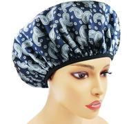 QIZLDBGF three in one shower cap with thickened water absorbing dry hair cap (blue cashew flower)