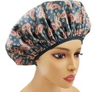 QIZLDBGF three in one shower cap with thickened water absorbing dry hair cap (red cashew flower)