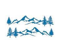 QIZUN 2 Pezzi Adesivi Montagna Auto per Citroen e-Mehari 2016-2023, Decalcomanie Alberi Bosco Vinile Impermeabile Resistente Adventure Grafica Laterale, Blue