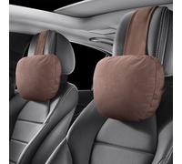 QIZUN 2pcs Cuscino Poggiatesta Auto per BYD ATTO 3 Song Plus Tang Han Tan - Poggiatesta Ergonomico, Sollievo Dolore Collo & Comfort di Guida per Viaggio,Brown