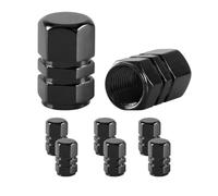 QIZUN 8 Pezzi Tappi Valvola Pneumatici Auto per Citroen e-Mehari 2016-2023, Lega di Alluminio Coprivalvola Ruota Ermetico Antipolvere Accessori Auto Nero