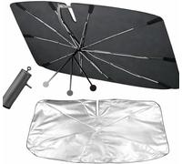 QIZUN Auto Ombrello Parabrezza Interno per Audi A3 (8P) 2003-2013, Copriparabrezza Schermo Raggi UV, Ombrello Parasole Auto Pieghevole, Supporto Pieghevole 360°Rotabile