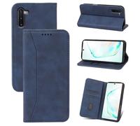 Qizyemy Cover Compatibile con Samsung Galaxy Note 10,Flip Custodia in Pelle PU [Slot Cart] [Supporto Stand] [Magnetica] Custodia Protezione Antiurto TPU(Blu)