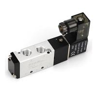 QJAQOFMC 4V110-06 1/8 Elettrovalvola Aria VALV 5 Vie Porta 2 Posizioni Gas Pneumatico Elettrovalvole magnetiche DC12V 24V 110V 220V(Wire w 12mm Fittings,DC 24V)