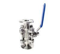 QJAQOFMC Tubo DN15/DN20/DN25/DN32/DN40/DN50 X valvola a Sfera a Passaggio Completo 3 Pezzi Tri Clamp da 1,5" 2" 3" 4" in Acciaio Inossidabile SUS304 Homebrew(DN80 - K106mm)