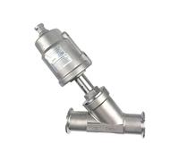 QJAQOFMC Valvola a sede inclinata pneumatica a Montaggio rapido in Acciaio Inossidabile DN32 Valvola a sede normalmente Chiusa Guarnizione in PTFE(Double Acting)