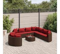 QJBSAVVA 10 pezzi divano per mobili da giardino in polyrattan, 63 x 63 x 57,5 cm, modulo angolare e centrale, modulare flessibile per piccoli balconi, terrazze, giardino, lounge