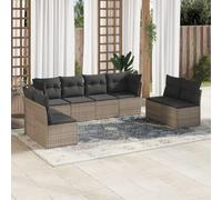 QJBSAVVA 8-TLG - Divano angolare da giardino, in polyrattan, 110 x 62 x 69 cm, modulare, per esterni, cuscino rimovibile, balcone, terrazza