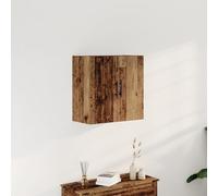 QJBSAVVA Armadio a Muro in Legno Antico Salvaspazio 60x31,5x60 cm con Finitura Invecchiata, Mobile da Archiviazione a 2 Ante in Legno Massello di Recupero per Soggiorno e Camera