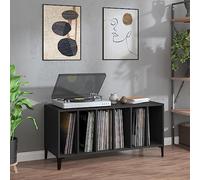QJBSAVVA Armadio a pannelli nero 100 x 38 x 48 cm in legno e gambe in metallo, moderno contenitore in vinile con design industriale, credenza versatile per soggiorno, ufficio, corridoio
