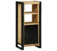 QJBSAVVA Armadio da Bagno Salvaspazio in Legno Massello di Mango Grezzo Nero 40x30x90 cm Design Rustico Compatto con Finitura Opaca per Bagni Piccoli