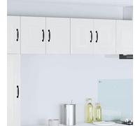 QJBSAVVA Armadio da cucina bianco lucido, 60 x 31 x 40 cm, in legno a parete, con 2 ripiani e porte, moderna credenza salvaspazio per angolo cottura, soggiorno e ufficio