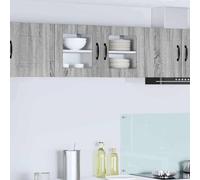 QJBSAVVA Armadio da cucina da parete, set da 2 pezzi, colore grigio, 40 x 31 x 40 cm, in materiale di legno, design moderno, robusto e durevole, con 2 ante e scaffali, per cucina, corridoio, bagno