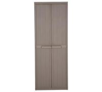 QJBSAVVA Armadio da Giardino 4 Ripiani 65x45x172 cm PP Effetto Legno | Mobiletto multifunzione a 4 ripiani in PP effetto legno, ideale per organizzare garage, lavanderia e terrazzo.