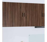 QJBSAVVA Armadio da parete da cucina, 80 x 31 x 80 cm, in legno di quercia, marrone, 2 ante, 3 ripiani, design moderno, robusto, durevole, per cucina, soggiorno, corridoio