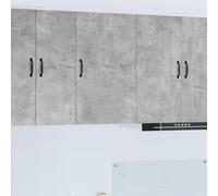 QJBSAVVA Armadio da parete da cucina, in cemento grigio, 50 x 31 x 80 cm, con 3 ripiani e porte, design moderno e robustezza per cucina, soggiorno, ufficio