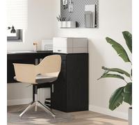 QJBSAVVA Armadio di Stoccaggio in Quercia Nera Credenza Moderna per Sala da Pranzo con Ante e Cassetto - Mobile Cucina Salvaspazio Nero Rettangolare Finitura Opaca