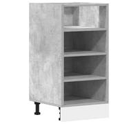 QJBSAVVA Armadio Inferiore da Cucina Riga Grigio Cemento 40x44,5x81,5 cm | Modulo salvaspazio salotto cucina con piedini regolabili e capienza fino a 80 kg, ideale per pentole e stoviglie.