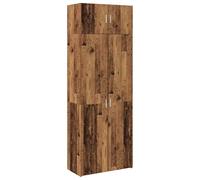 QJBSAVVA Armadio Multiuso 2 Pezzi Legno Vecchio 80x42.5x225 cm | Soluzione versatile a moduli per soggiorno e studio, realizzata in legno ingegnerizzato con 6 ripiani e 4 ante.