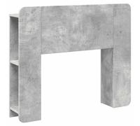 QJBSAVVA Armadio per testiera con vano portaoggetti, 119,5 cm, grigio cemento, in legno, moderna testiera per camera da letto, libreria stabile e ripiano stretto sul letto