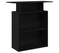 QJBSAVVA Bancone Reception Nero 100x40x104 cm Scrivania per Ufficio | Bancone da lavoro versatile con pannelli di privacy e ripiano integrato, ideale per uffici, saloni di bellezza e cliniche.