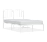 QJBSAVVA Base Letto Matrimoniale/Lettino Singolo Struttura Letto Una Piazza E Mezza/Rete Letto Singolo - Giroletto con Testiera Metallo Bianco 120x190 cm