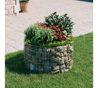 QJBSAVVA Colonna a gabbione rotonda, 100 x 50 cm, in acciaio zincato argento, robusto intreccio da giardino, resistente alle intemperie, per giardino, terrazza e balcone