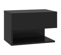 QJBSAVVA Comodino a Parete Sospeso Legno Multistrato Nero 46x29,5x30 cm | Mobiletto sospeso per camera da letto e soggiorno. Superficie liscia, portata 50 kg, ottimizza lo spazio a terra.