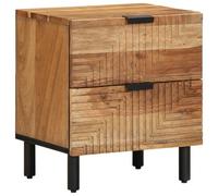 QJBSAVVA Comodino Camera da Letto Legno Massello di Acacia 40x33x46 cm, Tavolino Laterale Moderno con Portaoggetti, Mobiletto Stretto Salvaspazio per Camera da Letto, Salotto, Ingresso