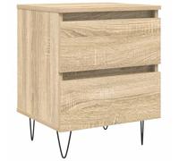 QJBSAVVA Comodino in rovere Sonoma, 40 x 35 x 50 cm, moderno comodino con 2 cassetti in legno, comodino senza tempo per camera da letto e soggiorno, tavolino stabile