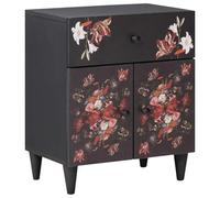 QJBSAVVA Comodino moderno in legno massello Mango 50 x 33 x 60 cm, multicolore con cassetto e bottoni in ottone, per camera da letto compatta, per piccoli spazi e Urban Living