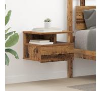 QJBSAVVA Comodino Sospeso in Legno Vecchio per Camera da Letto, Mobiletto Salvaspazio con Cassetto, Comodino Stretto Piccolo 40x31x27 cm Marrone