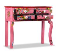 QJBSAVVA Consolle da Ingresso Legno Mango Rosa 4 Cassetti 90x30x76 cm