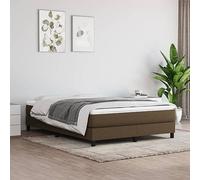 QJBSAVVA Cornice per letto a molle, 140 x 200 cm, marrone scuro, in resistente poliestere con doghe in compensato, design moderno e robustezza per camera da letto, camera degli ospiti e camera dei