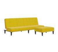 QJBSAVVA Couch Divanetto da Esterno Poltrona da Lettura Divanetto da Giardino - Divano Letto 2 Posti con Sgabello Giallo in Velluto per Esterno Giardino Interno Campeggio