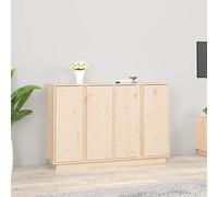 QJBSAVVA Credenza 120 x 35 x 80 cm in legno di pino massiccio, stile rustico rustico, senza tempo con ampio spazio di archiviazione, mobili robusti per soggiorno, corridoio e cucina