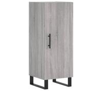 QJBSAVVA Credenza 3 Scomparti Grigio Sonoma 34,5x34x90 cm | Mobiletto multiuso compatto con gambe in metallo e 3 vani, ideale per ottimizzare lo spazio in soggiorno o ingresso.