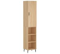 QJBSAVVA Credenza Alta 34,5x34x180 cm Legno Multistrato Rovere Sonoma | Design salvaspazio a colonna con anta e ripiani a vista, perfetto per organizzare soggiorno, corridoio o studio.