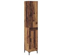 QJBSAVVA Credenza Alta Legno Vecchio 34,5x34x180 cm Mobile Contenitore | Mobile contenitore salvaspazio a colonna per soggiorno e sala da pranzo con 6 ripiani interni e 2 porte.