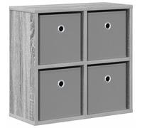 QJBSAVVA Credenza con 4 Cassetti Grigio Sonoma 49,5x22x47 cm | Mobiletto multiuso salvaspazio in legno ingegnerizzato con capienti scomparti per soggiorno e corridoio.