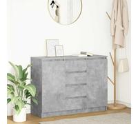 QJBSAVVA Credenza con Cassetti Grigio Cemento Mobile per Cucina Soggiorno 100,5x35x76 cm Legno Tecnico Ampio Spazio Archiviazione Multiuso Organizzato