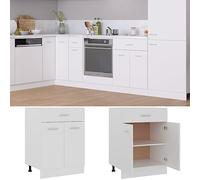 QJBSAVVA Credenza Cucina Armadietto da Esterno Mobiletto Bagno Salvaspazio Mobile Ingresso - Armadio Inferiore con Cassetto Bianco 60x46x81,5 cm Multistrato per Soggiorno Bagno Cucina Camera Da Letto