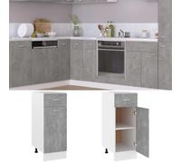 QJBSAVVA Credenza Cucina Armadietto da Esterno Mobiletto Bagno Salvaspazio Mobile Ingresso - Armadio Inferiore Cassetto Grigio Cemento 30x46x81,5Multistrato per Soggiorno Bagno Cucina Camera Da Letto