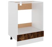 QJBSAVVA Credenza Cucina Armadietto da Esterno Mobiletto Bagno Salvaspazio Mobile Ingresso - Mobile da Forno Rovere Fumo 60x46x81,5 cm in Legno Multistrato per Soggiorno Bagno Cucina Camera Da Letto