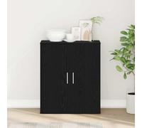 QJBSAVVA Credenza Cucina in Legno Multistrato Rovere Nero 60x31x70 cm per Soggiorno Ingresso, Mobile Salvaspazio con Stoccaggio Ampio e Design Funzionale