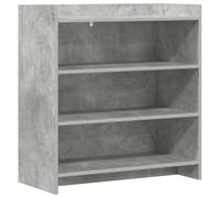 QJBSAVVA Credenza da Cucina Grigio Cemento 75 x 36 x 80 cm per Soggiorno | Mobile moderno a 3 scomparti con ripiani integrati, ottimizza lo spazio in corridoio, ingresso o sala da pranzo.