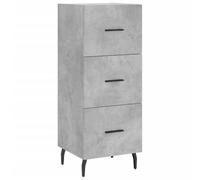 QJBSAVVA Credenza Grigio Cemento 34,5x34x90 cm Mobiletto 3 Cassetti | Mobile stretto salvaspazio per soggiorno e ingresso con tre cassetti capienti e solide gambe metalliche stabili.
