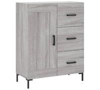 QJBSAVVA Credenza grigio Sonoma, 69,5 x 34 x 90 cm, comò in legno e metallo, classico armadio multiuso con molto spazio per soggiorno, corridoio e camera da letto, design senza tempo
