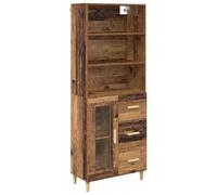 QJBSAVVA Credenza Highboard Legno vecchio 2 Pz 69,5x34x180 cm | Mobile modulare 2 pezzi con 3 cassetti e 1 anta per soggiorno e sala da pranzo. Supporto stabile fino a 120 kg.